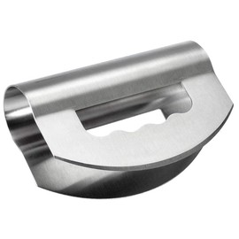 Ksdhotware Double Blade Stainless Steel Salad Chopper Knife with Protective Cover, Mezzaluna Salad Chopper, Double Blade Chopping Knife, Chopper for Salad and Vegetable Mincing