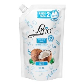 Jabón líquido de manos Lirio Clean & Pure Coco 1Lt