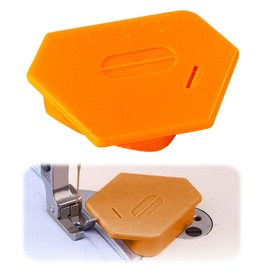 LunarCharm Magnetic Seam Guide for Sewing Machine with Strong Magnetic Force and Scale for Sewing Hem, Hem Guide with Scale, Multi-Purpose Tool (Orange)