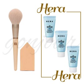 Hera Powder Brush Puff + Hera Multi-Defense Fresh Sun Cream 45ml (3 pieces of 15ml) Set / 헤라 파우더 브러쉬퍼프+헤라 멀티디펜스 프레쉬 선크림 45ml (15ml 3개) 구성 세트