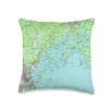 Casco Bay ME Maritime Map (1985) Throw Pillow