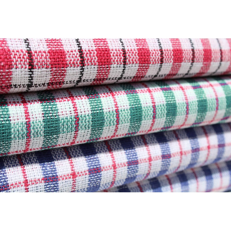 QCS Towel - Pack of 10 Colured Check Tea Towels