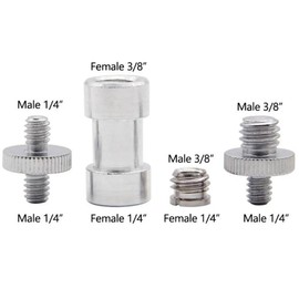 RALSPEC 4 Piece Camera Tripod Thread Adapter set 1/4" & 3/8" Inch Male Female Screw Bolt Converter Monopod Light Mic Stand Spigot Mount Extension Adaptor