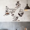 GOMAKERER 2 Sheets Kitchen Wall Decals, 2 Sizes Coffee Cup