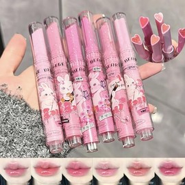 Juego de lápices labiales de gelatina de 6 colores, brillo labial hidratante brillante, bálsamo labial tintado hidratante, tinte labial suave y nutrit
