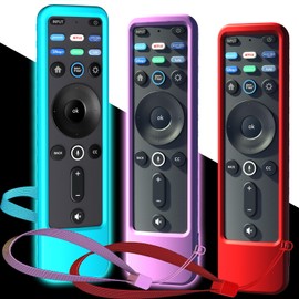 3PACK Case Cover for VIZIO XRT260 Smart TV Remote Control Silicone Skin Sleeve with Lanyard Glow in The Dark Purple Blue Red