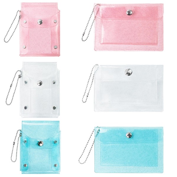 6 Pcs Colorful Clear Lipstick Case Keychain, 2 Size Waterproof