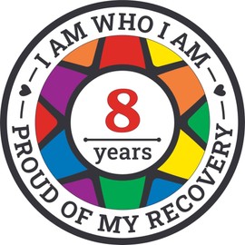 Recovery Pride Medallion in Years 1-50 Recovery AA Chip Sober Medallion (Year 8)