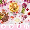 50Pcs Mothers Day Paper Plates and Napkins, Happy Mother's Day