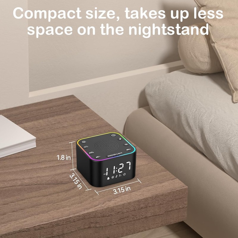 Sound Machine with Alarm Clock: 30 Non-Looping Sleep Sounds -