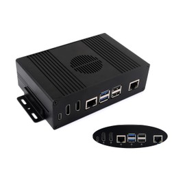 Multi-Functional All-in-One Mini-Computer Kit Compatible with Raspberry Pi 5, Pi5 PCIe Box Includes Aluminum Alloy Case, PCIe to Gigabit ETH Adapter, Pi5 HDMI and Type-C Adapter Board