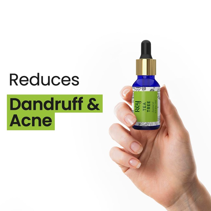 Rey Naturals Tea Tree Essential Oil for Skin, Hair and