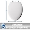 Plexon Wood Toilet Seat with Chrome Hinges, 1 Pack Elongated,