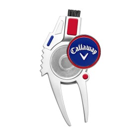 Callaway 4 in 1 Divot Repair Tool with Ball Marker and Club Brush Durable Zin...