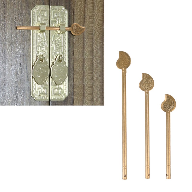 3PCS Cabinet Key Latch Leaf Shaped Cabinet Locking Pin Brass