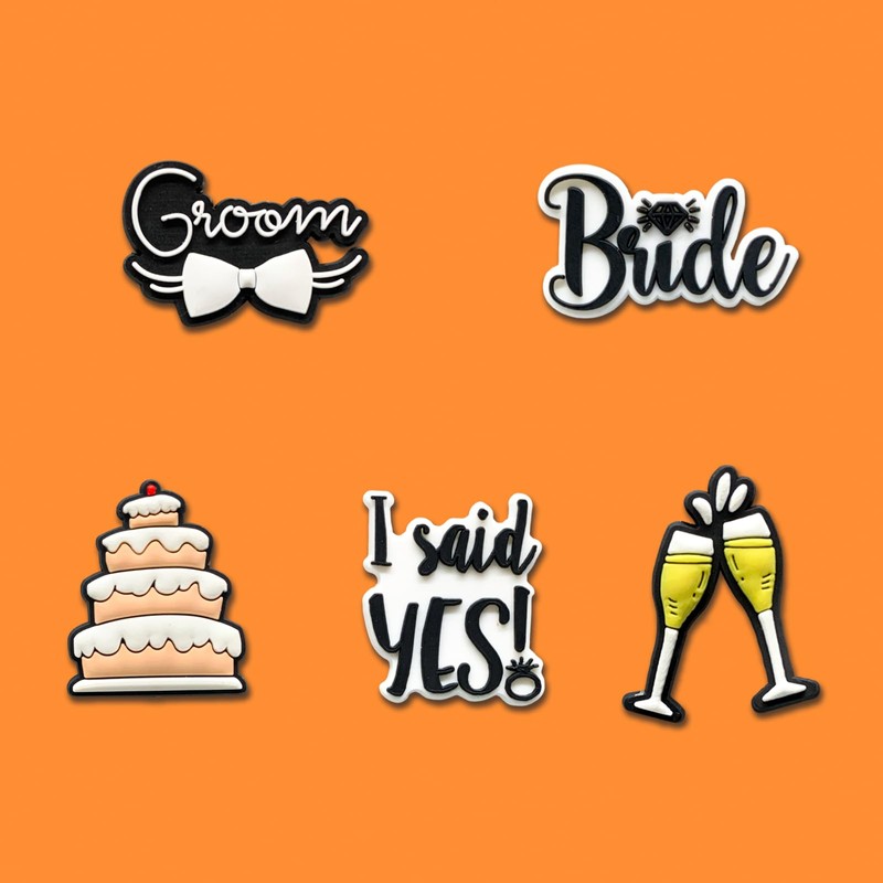 Chionwen 15Pcs Wedding Shoe Decoration Charms for Clog, Bride Charms