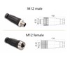Pack of 5 M12 4-Pin D Code Female Circular Connectors,