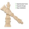 Crawopft 2Pcs Unpainted Wood Carved Applique onlays, 11.8x2.8 Inch Carving