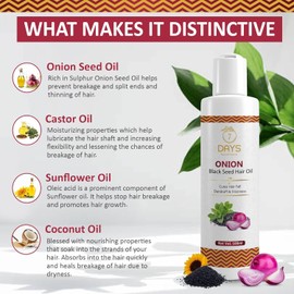  Onion Hair Oil for Men & Women with Onion & Black Seed Oil for Hair Fall Control, Hair Growth Oil for Hair Fall - 100ml