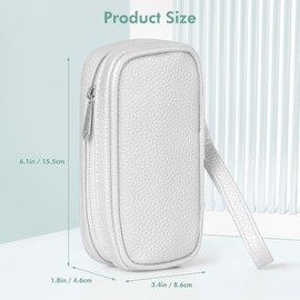 Teircno Tampon Holder for Purse - Portable Tampon Storage Bag with Zipper - Period Bags for Women (Silver)