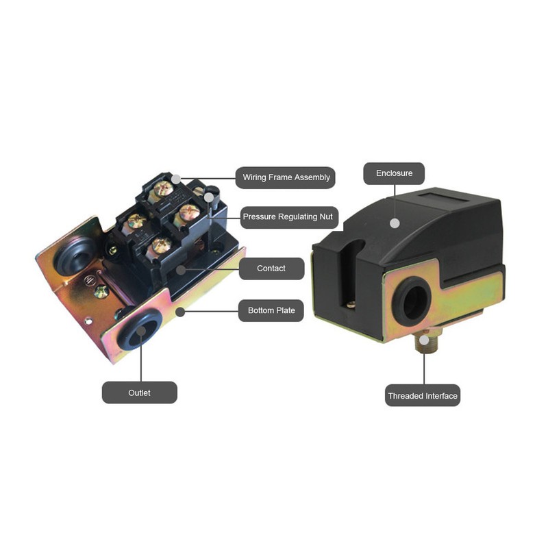 Water Pump Pressure Control Switch Adjustable Automatic Controller AC 220V