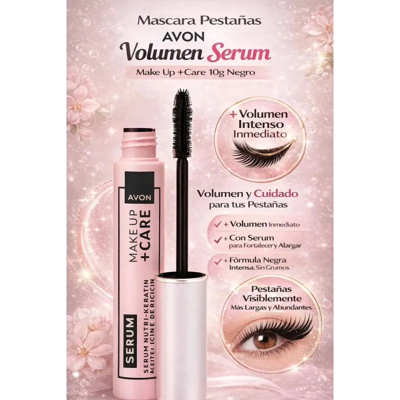 Mascara Sérum Make Up + Care Avon 10g Negro