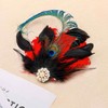 Yokawe 1920s Peacock Feather Hair Clip Red Flapper Gatsby Fascinator