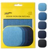 ZEFFFKA Premium Quality Denim Iron-on Jean Patches Inside & Outside