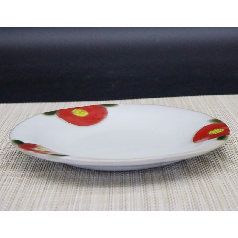 Craftmanhouse Seto Ware Dish (Diameter 5.9 inches (15 cm), Red