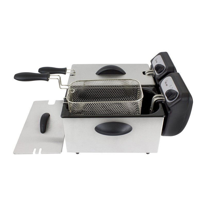 CHARD DF-6E, Dual Tank Deep Fryer, Stainless Steel, 6 liter,