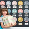 126pcs Word Wall Bulletin Board Set Boho Rainbow Alphabet Education