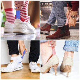 Schuhanzieher Klein Schuhlöffel Kinder Schuhanzieher Kunststoff für Kinder Mann Frauen Zuhause Reisen 2 Stück Blau Rosa