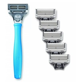 Blade Harry's Men's Razor Blades  6 Count - 5 Blade Cartridges Refills & Handle Shown