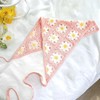 Floral Crochet Bandana for Women Knitted Head Scarf Soft Flower