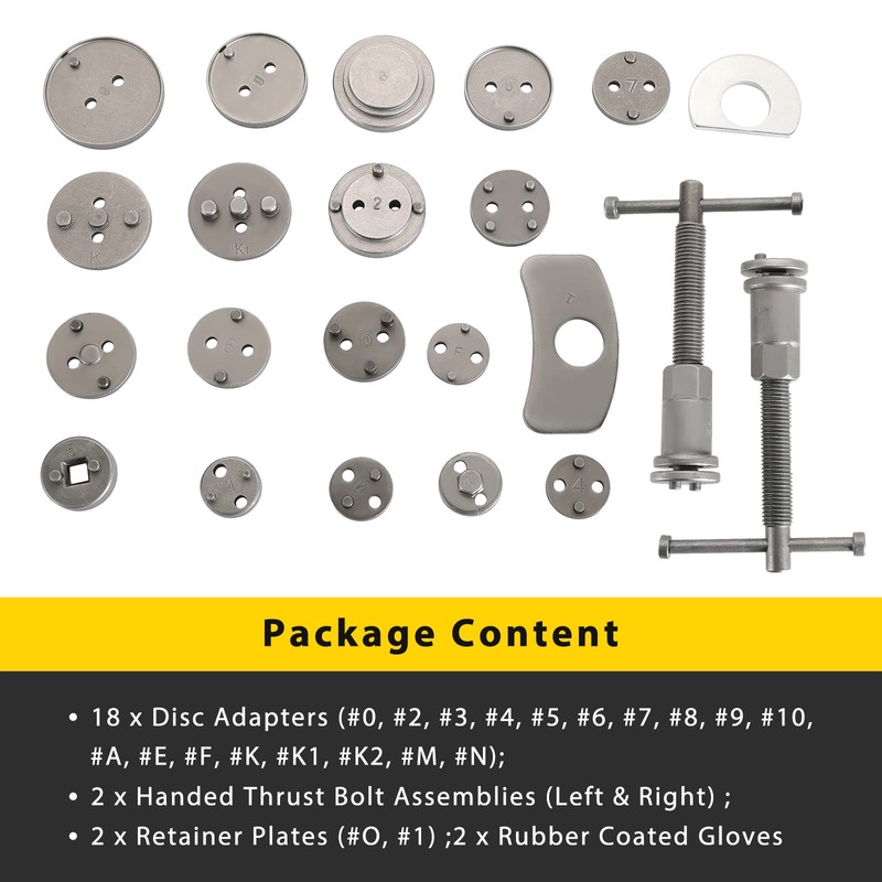 Acymner 24PCS Disc Brake Caliper Tool Kit | Heavy Duty