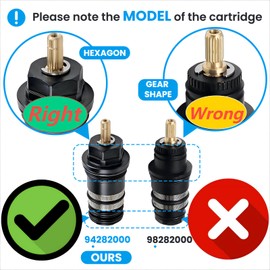 YBMTE 94282000 Upgraded 3/4-Inch Thermostatic Cartridge Spare Parts Replacement ，Fit for Both 2-Hole and 3-Hole Thermostatic Tubs Brass OEM - 94282000
