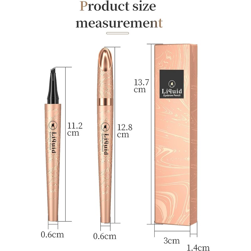 Liquid Eyebrow Pen, Microblading Black Eyebrow Pencil, Waterproof Microblading Eye