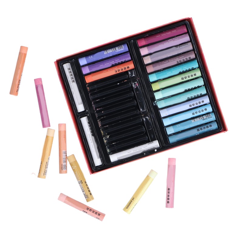 26pcs Oil Pastels 24 Colors Soft Creamy Safe Reliable DIY