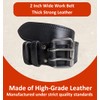 2" Wide Leather Tool Belt for Men, Adjustable Oil-Tanned Heavy