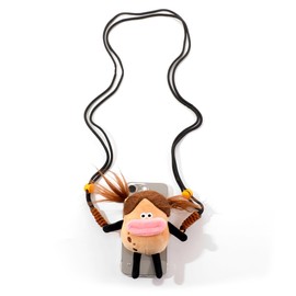 17cm Doll Phone Lanyard Crossbody for Women & Teens with Adjustable Anti Theft Phone Strap & Phone Holder for All Phones, Universal Cell Phone Neck Lanyard for Outdoor Travel Essential Brown
