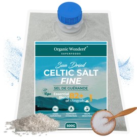Celtic Salt Fine (500g) | MAGNESIUM RICH | 100% Organic | UNREFINED | Rich in 82+ Essential Minerals | Sun Dried | Hand-Harvested in France by Organic Wonders®