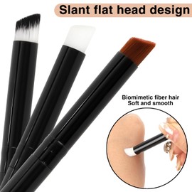 Urtlia Angled Multi-Function Eyebrow Brush， Professional Three-Dimensional Concealer Makeup Brow Brushes Set Eye Makeup Tool-Black(3Pcs)