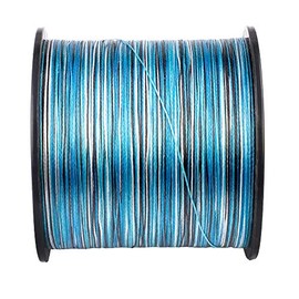 Procean 100% PE 4 & 8 Strands Braided Fishing Line, 6-300 LB Sensitive Braided Lines, Super Performance and Cost-Effective (Camo Blue, 10LB(4.5Kg) 0.14mm-328Yds)