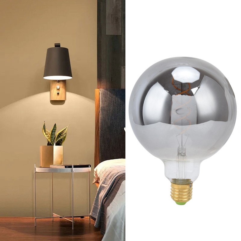 LED Vintage Edison Light Bulb Dimmable Antique Half Chrome Light