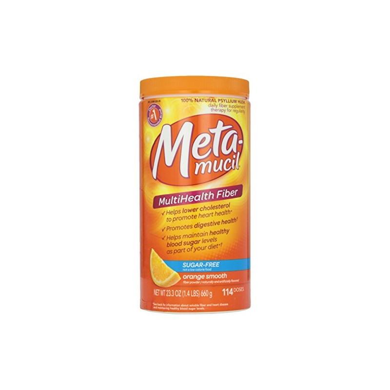 Metamucil, Smooth Texture, Sugar Free, Orange,Powder, 23.4 oz