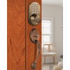 MiLocks BDF-02AQ Electronic Touchpad Entry Keyless Deadbolt Handleset Combo, Antique