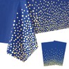 Jepeux 2 Packaging Blue and Gold Plastic Tablecloth, 54 inch