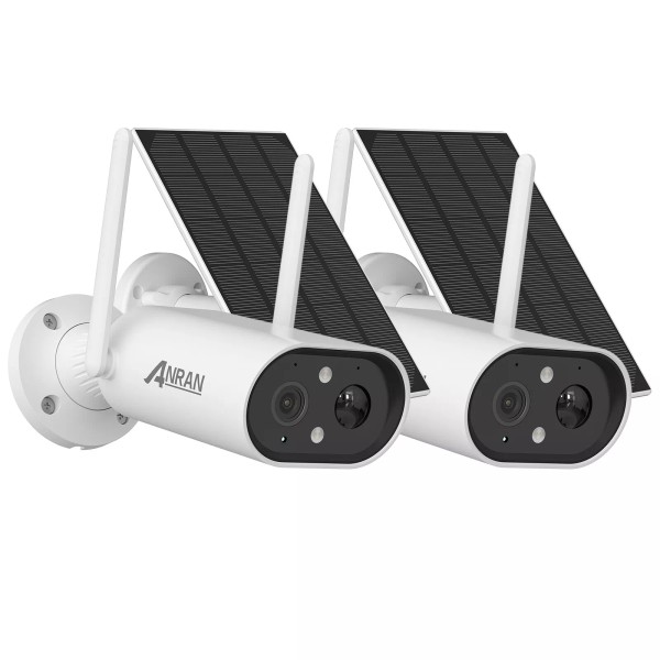 ANRAN 2Pcs ANRAN Solar 3MP IP Security Camera Wireless WIFI