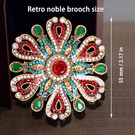 duoyif Brooches For Clothing, Women's Rhinestone Brooch Crystal Pin Brooch Vintage Brooch Retro Elegant Brooch Crystal Brooch For Dances Party Wedding Clothing Decoration Accessories, Rhinestone