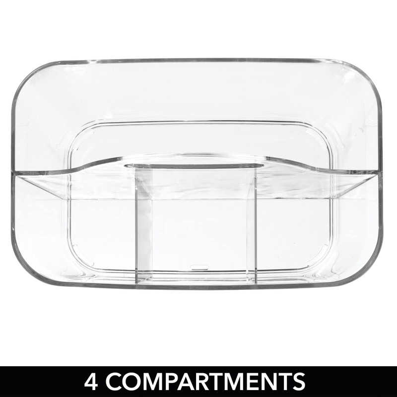 mDesign Plastic Cutlery Storage Organizer Caddy Bin Tote with Handle